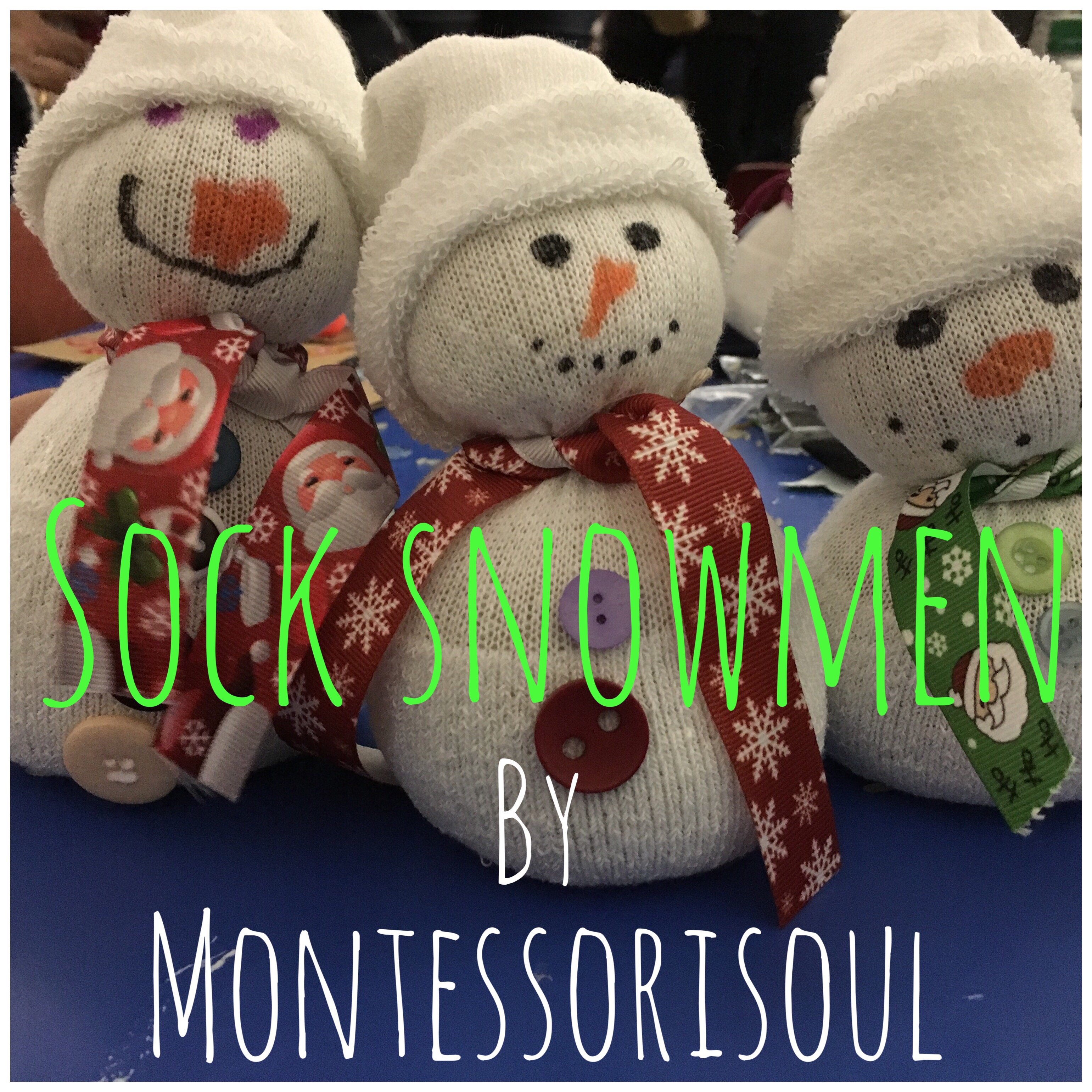 Sock snowmen winter Christmas craft